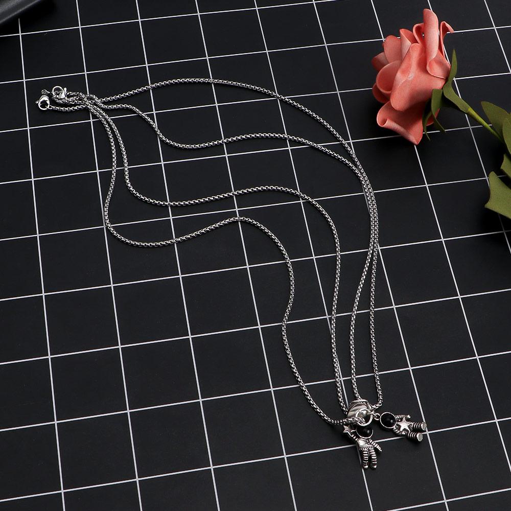 Korean Style Necklace Magnet Attraction Necklace Female Clavicle Chain Astronaut Couple Necklace