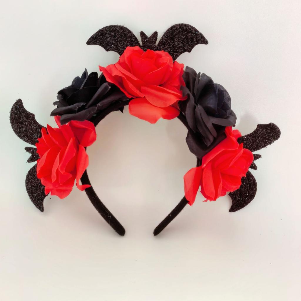 Halloween Dunkle Fledermaus Stirnband Geisterfest Rose Schwarz Party Dekoration Haarschmuck Kopfschmuck