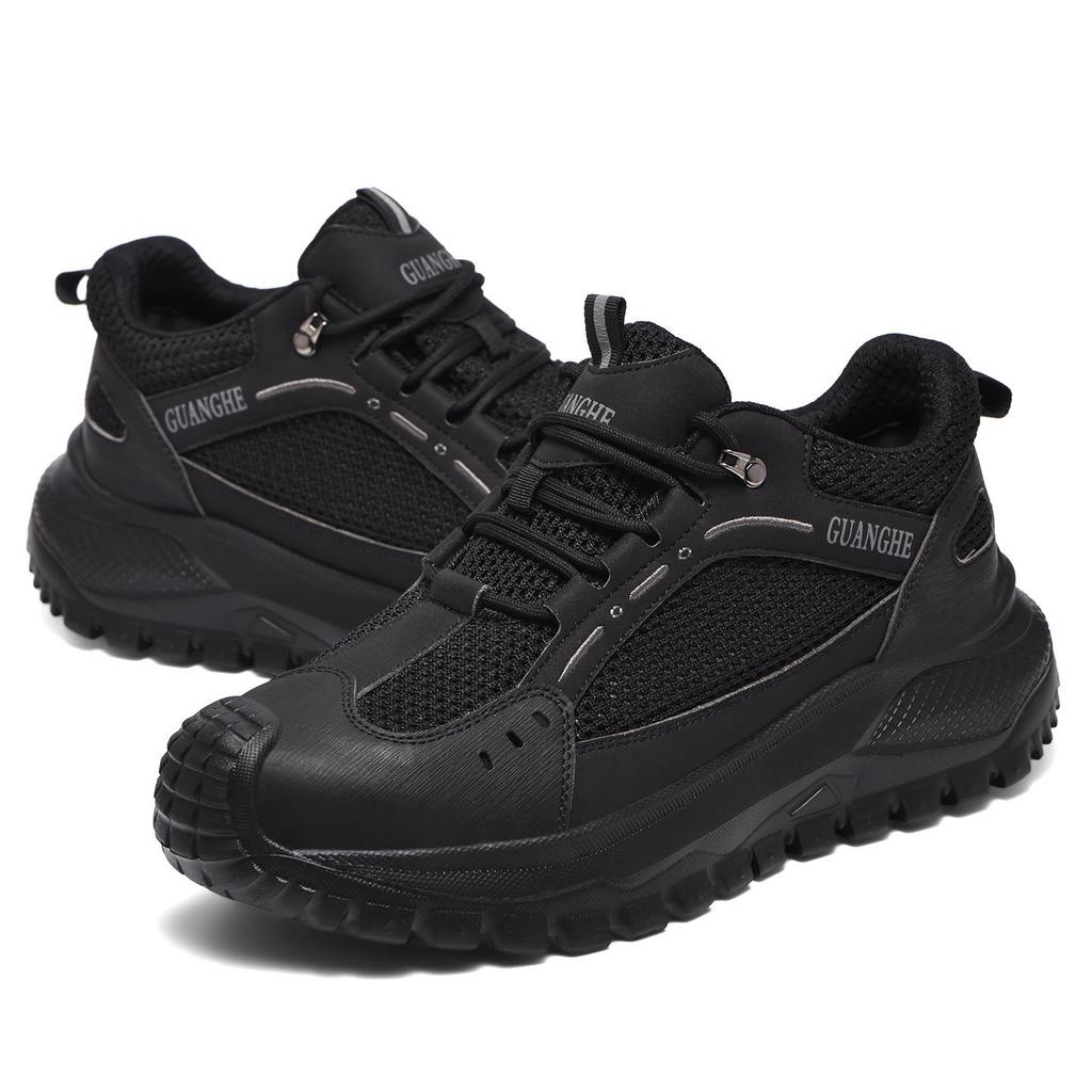 Scarpe di Sicurezza Nere da Uomo Coibentate Antiscivolo - Calzature con Costruzione Anti-Odore, Resistenti all'Usura, Anti-Schiacciamento, Anti-Perforazione