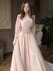 Retro Long Sleeve Waist-Cinching Fairy Dress 2025 - European and American Spring Style