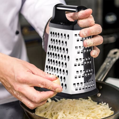 Box Grater - Cheese Grater with Storage Container, 4-Sided Stainless Steel Box Grater with Removable Storage Container, Multi-Function Kitchen Grater