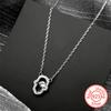Luxury 925 Sterling Silver Hamsa Hand Zircon Pendant Necklace for Women Girl Hand of Fatima Charms Islamic Choker Chain Jewelry