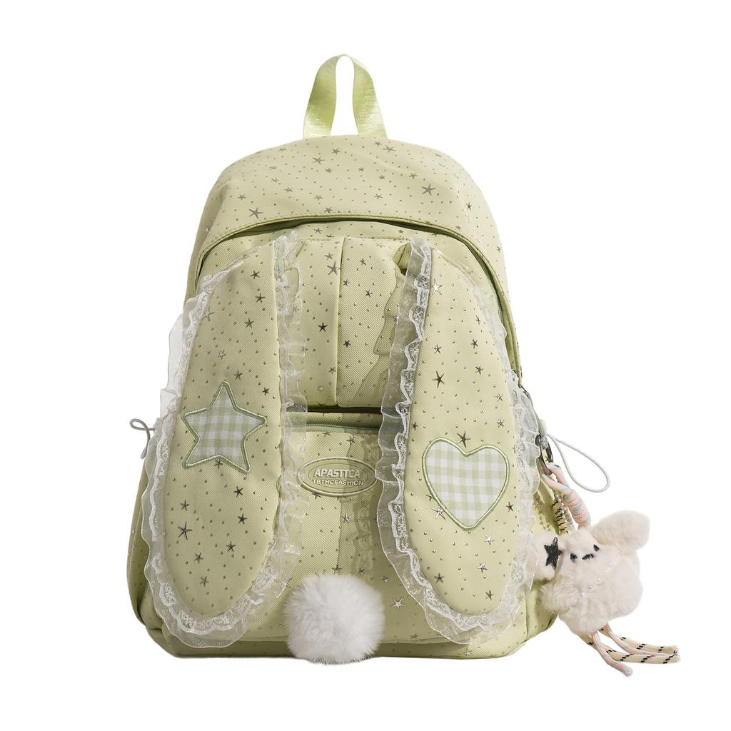 Schoolbag new rabbit ear three-dimensional schoolbag Korean girl milk waxy gentle feeling travel versatile leisure travel backpack