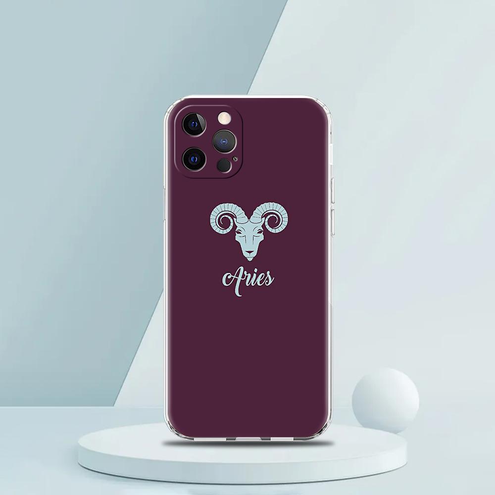 Constellation Virgo Aries Soft Transparent Phone Case for iPhone 16 15 14 13 12 11 Pro Max XR 8 7 Plus XS Max Shockproof Shell