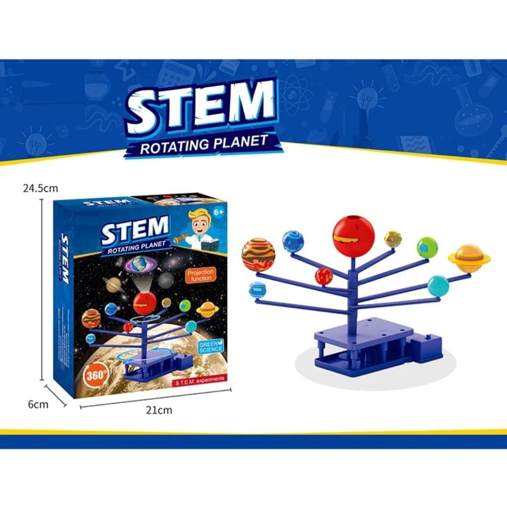 STEM Bildungs-Sonnensystem-Projektor DIY-Bausatz, Kinder-Astronomie-Planeten-Projektor-Spielzeug, Mehrfarbig für Alter 6+