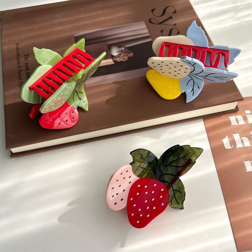 Sweet Fruit Acetate Claw Clip Cute Ponytail Shark Clip  Hair Accessories