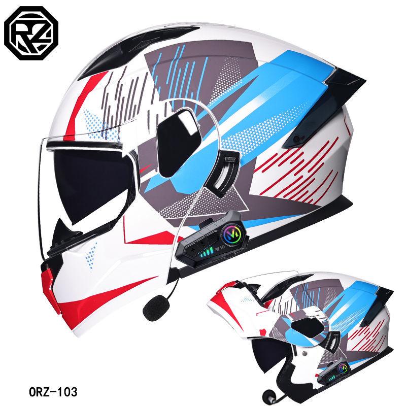 3C Certified small helmet body motorcycle open-face helmet with dual visors, suitable for men and women, with Bluetooth, full-face and half-face