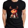 Christmas Cute Rudolph The Reindeer Scarf For Kids And Unisexs T Shirt Vintage Breathable Stretched Stylish Slightly Soft