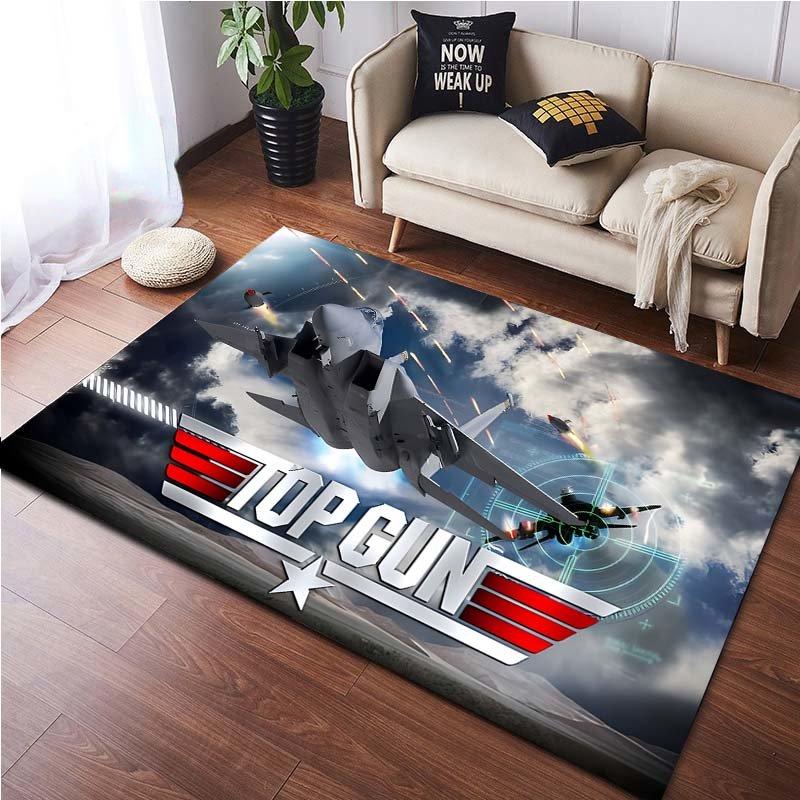 Top Gun Fighter Tom Cruise Carpet for Living Room Home Decoration Bedroom Bedside Floor Mat Non-Slip Corridor Balcony Rugs