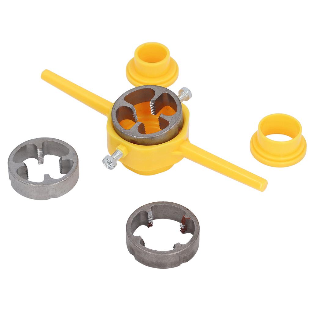Pipe Threader Plumbing Tool ABS and Alloy Steel PVC Thread Maker Tool with 1/2in 3/4in 1in NPT Dies