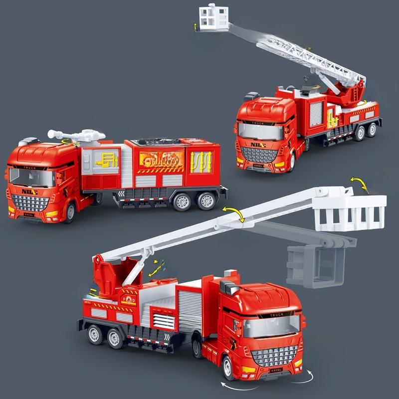 Inertia Large Fire Rescue Truck Toy For Boys With Water Gun And Ladder For Imaginative Play
