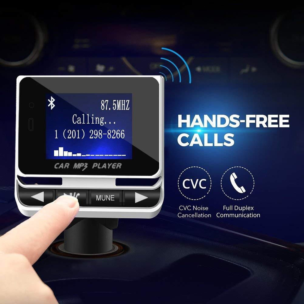 Velký LCD displej Bezdrátový FM vysílač Bluetooth Podpora hudebního přehrávače do auta TF/SD/MMC/MP3/CD/DVD