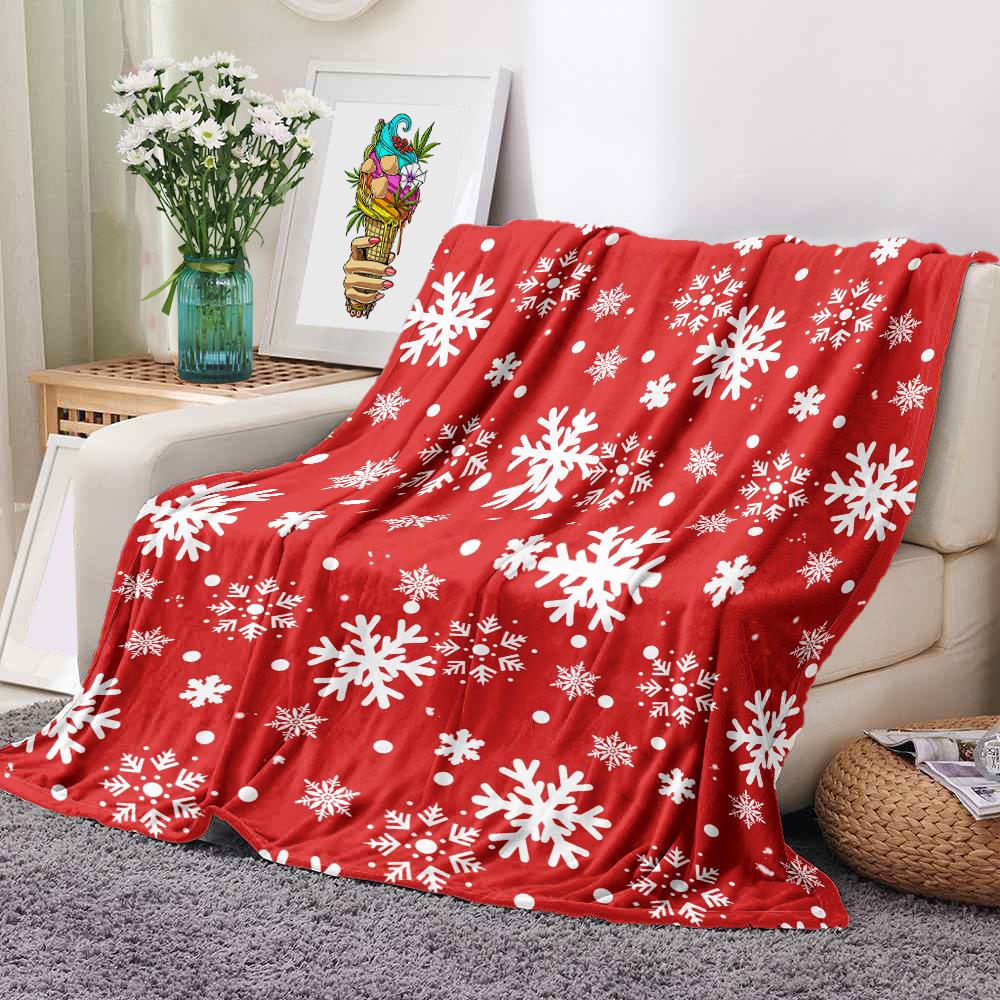 Christmas-Themed Reindeer Pattern Blanket Cover Winter Warmth Comfortable Nap Blanket Multifunctional Flannel Universal Blankets