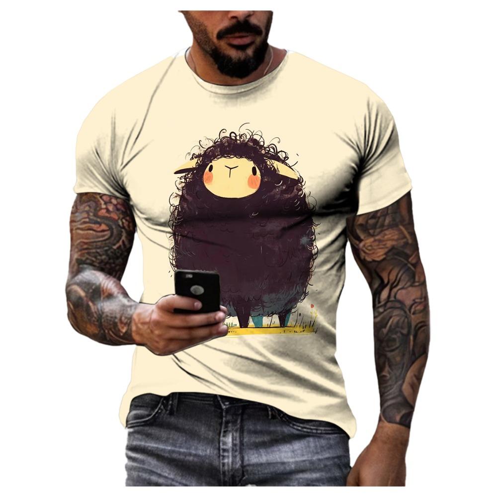 Summer Trend Personality Men Cartoon Casual Fun Graphic T-shirt New Fashion 3D Printed Kawaii Round Neck Short Sleeve Tees Tops