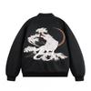 Unisex Cotton-Padded Baseball Jacket Lightweight Casual Bomber Outerwear Winter