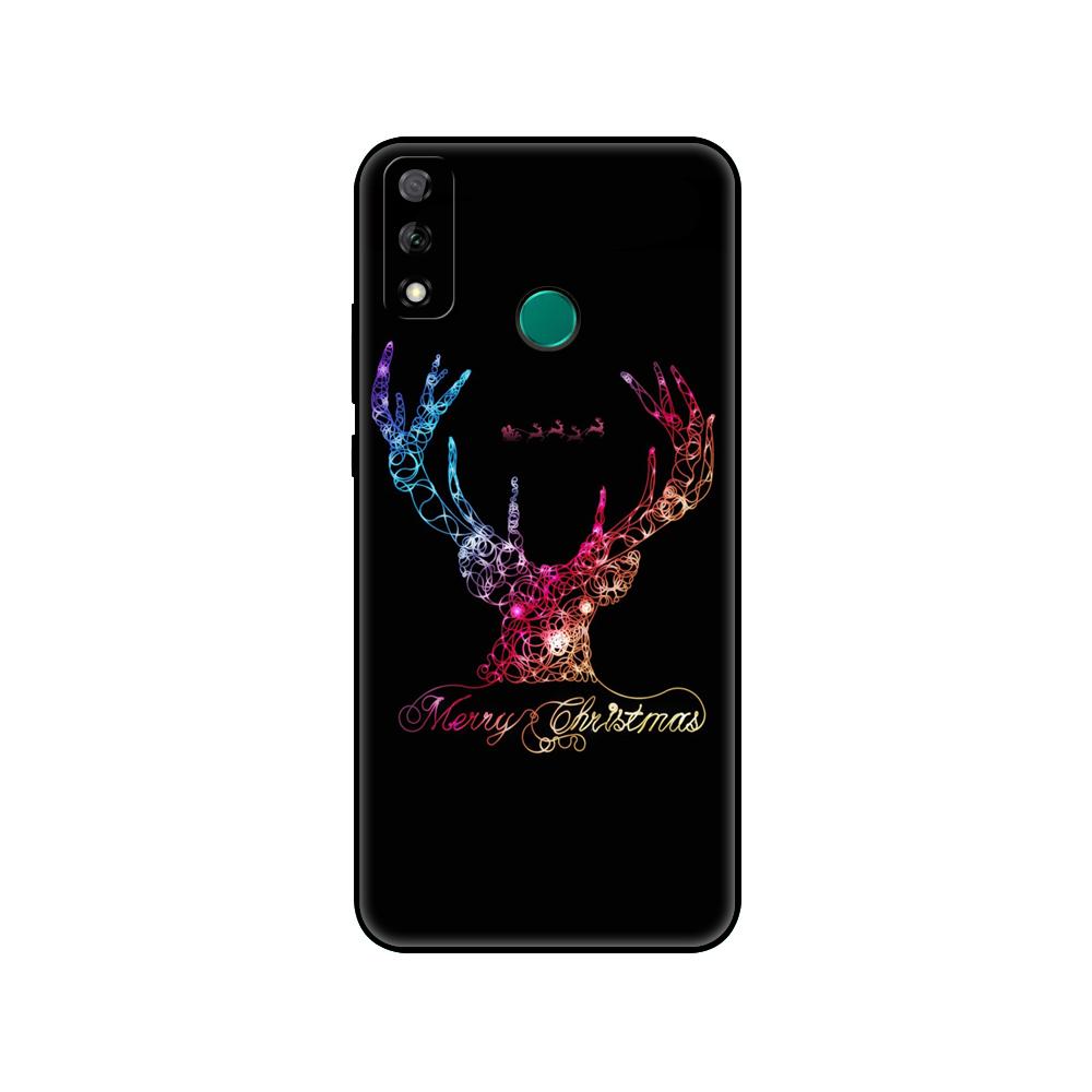 Black tpu Case For Huawei Y9S Y6S Y8S Y5P Y7P Y8P Case For Huawei Y5 lite Prime 2018 Y6 2019 Cover Christmas Gift Santa