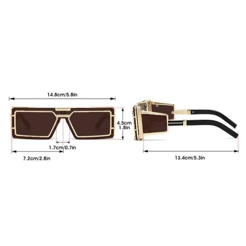 Fashion Rectangular Sunglasses Trendy Men Punk Sun Glasses Women One-Piece Gradient Eyewear