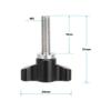 HDRIG Mini T-Handle Flat Head Hand-Tightened Metal Wing M5 Screw 1/4 Photography 3710