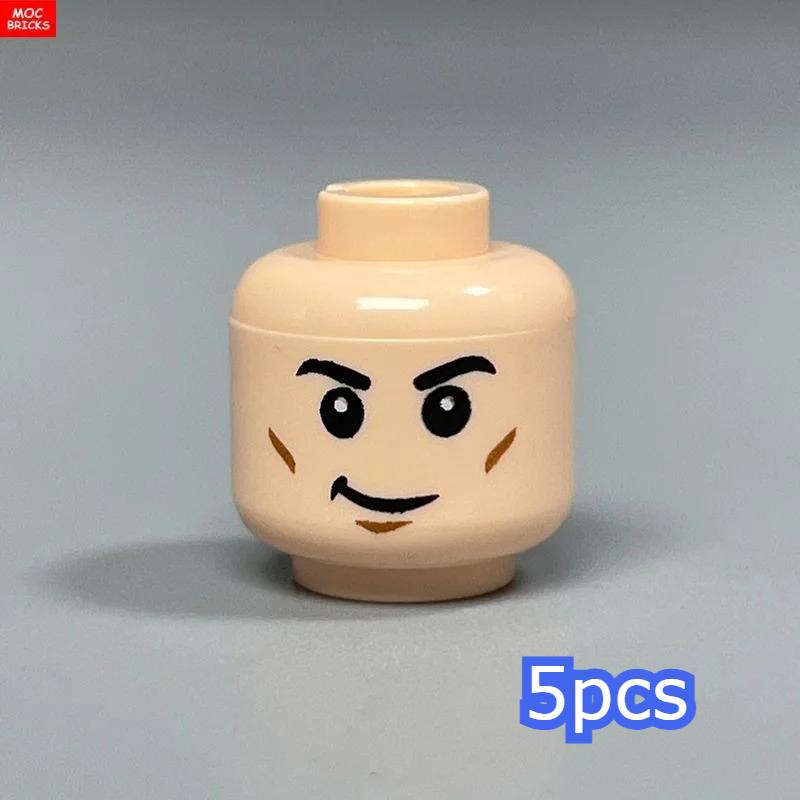 MOC Bricks Hollow Flesh Face Expression Head For 4cm Figure DIY Educational Building Blocks Toys For Children Gifts