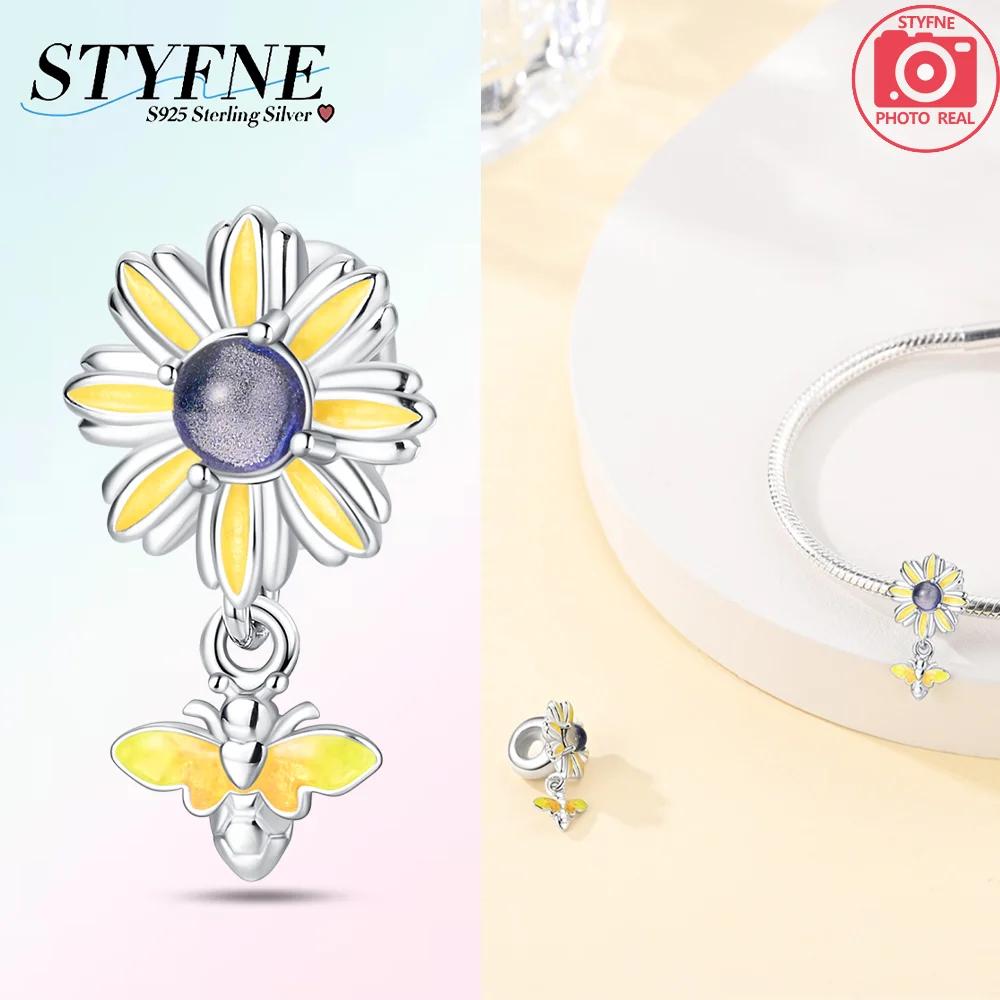 Exquisite Pendants Woman New Original Copper Pink Butterfly Bear Sunflower Bead Fit Bracelet Accessory Jewelry Diy Gift