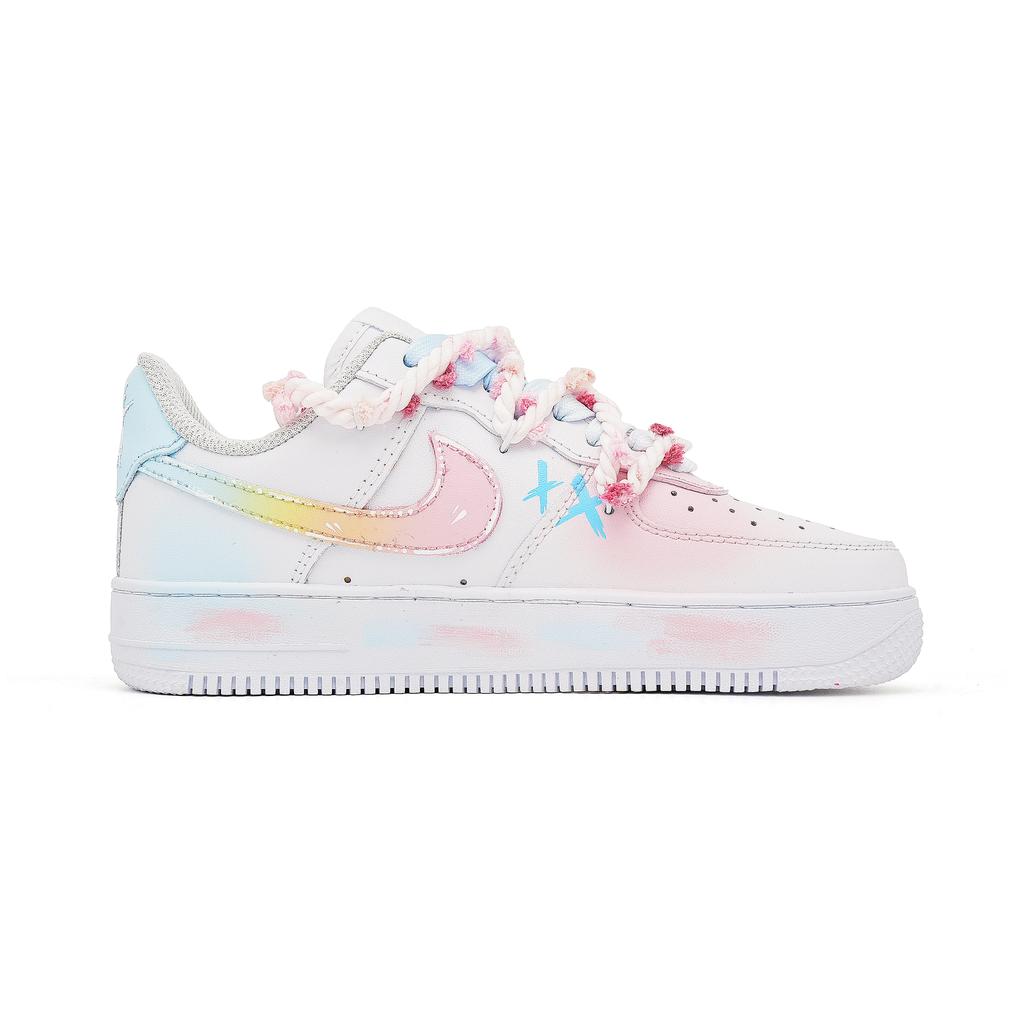 Nike Air Force 1 Candy Party Cow Leather Abrasion Resistant Slip Resistant Low Top Skateboard Shoes Unisex CW2288-111(Team1910-)