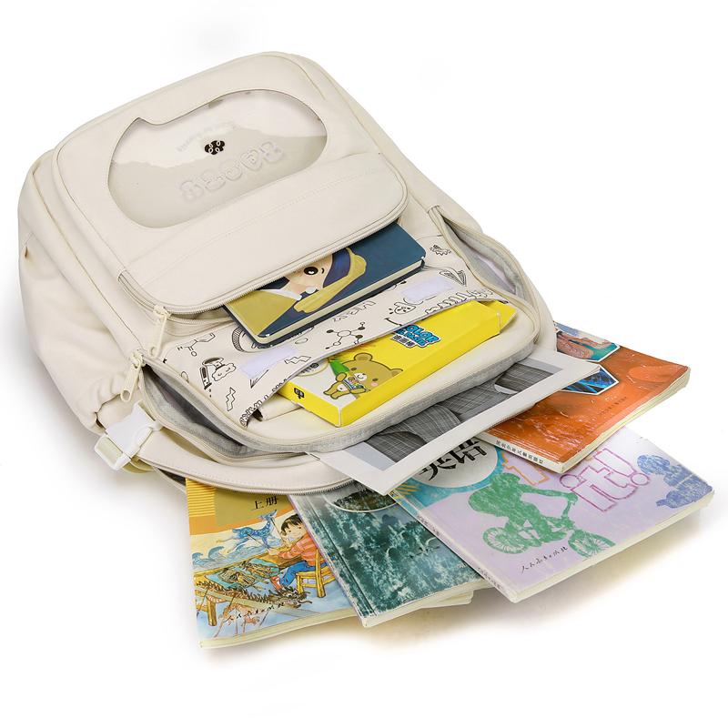 Junior High School Student Schoolbag Children Contrast Color Backpack Women's Large Capacity Backpack