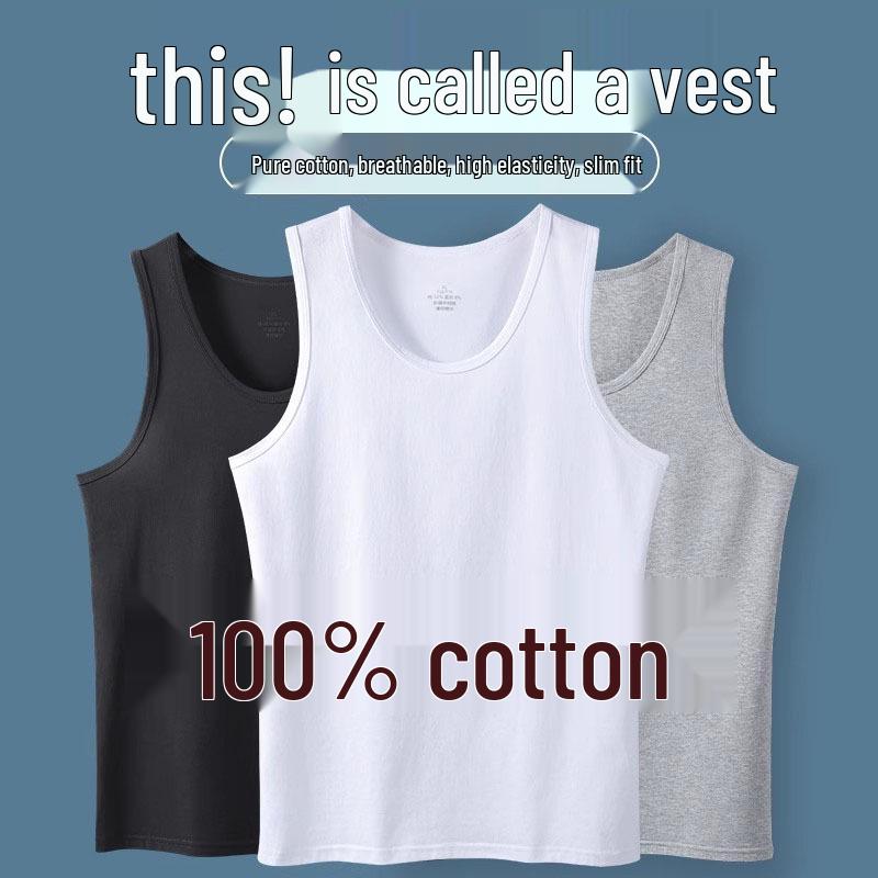 Men's Cotton Sleeveless Vest: Casual Plus-Size Athletic Base Layer for All Seasons