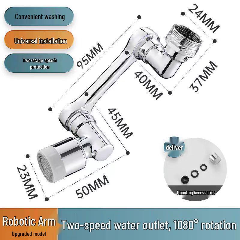 Universal Copper Rotatable Faucet Extension: Splash-Proof, Easy Install