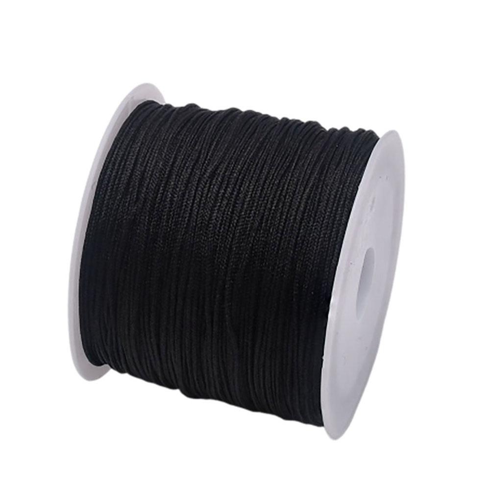 50Yds 0.8mm Crafts Nylon Cord For Jewelry Making Beading Braided Nylon Satin String for Bracelets Rattail Trim Chinese Knot