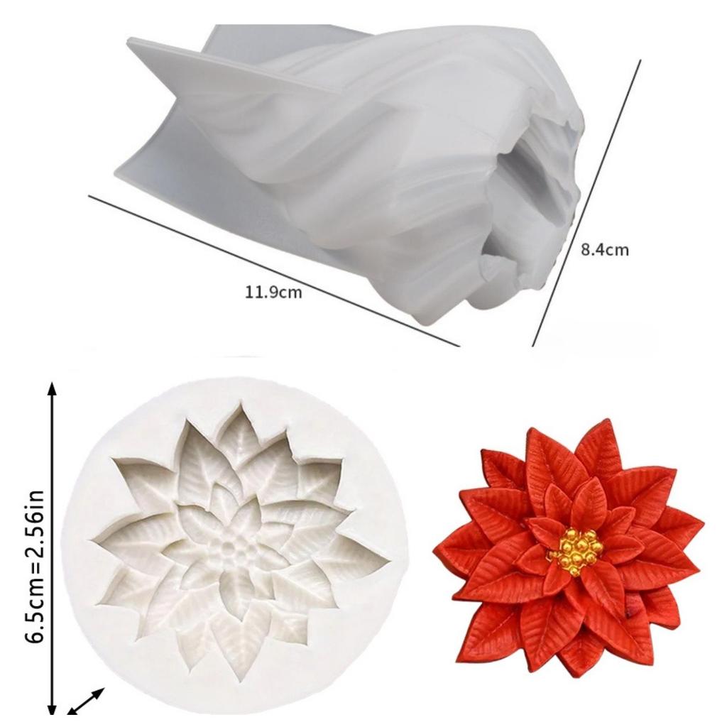 3D Weihnachtsbaum Silikonform Wiederverwendbar Hitzebeständig Geometrische Stechpalmenfruchtform für Resin Seife Ton Kerze DIY Handwerk