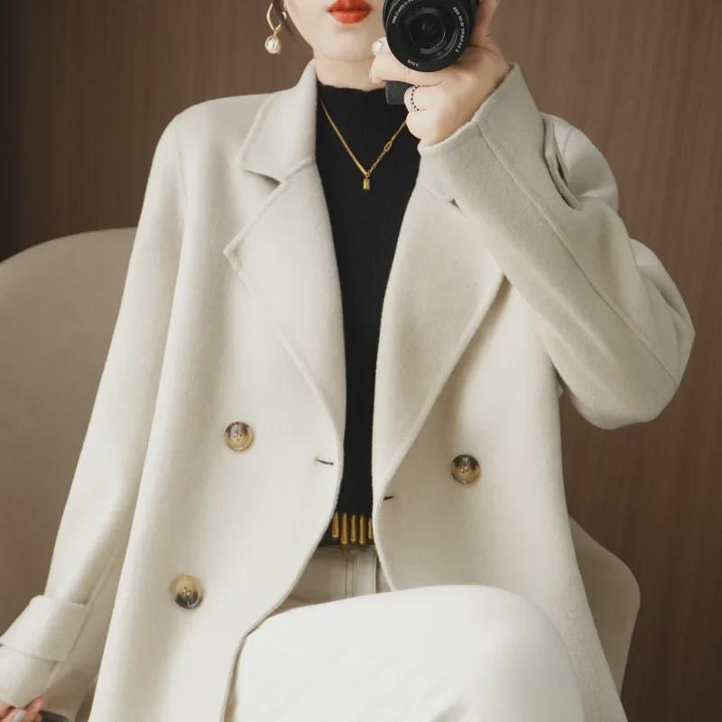 Women's 2025 Short Woolen Coat - Loose, Trendy Autumn/Winter Outerwear with Suit Collar