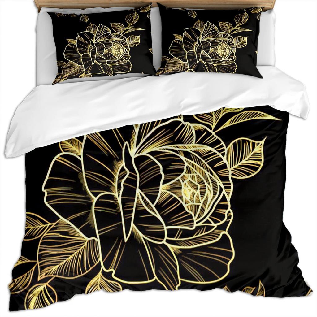 Golden Green Corrugated Bedding Three-Piece Quilt Cover