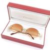Great Cartier sunglasses Oval Rimless Two-Point gold mens Used