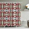Home Decor Shower Curtain Red Floral Design with Symmetrical Pattern for Bathroom Decoration 3D Printing Waterproof Fabric Size: