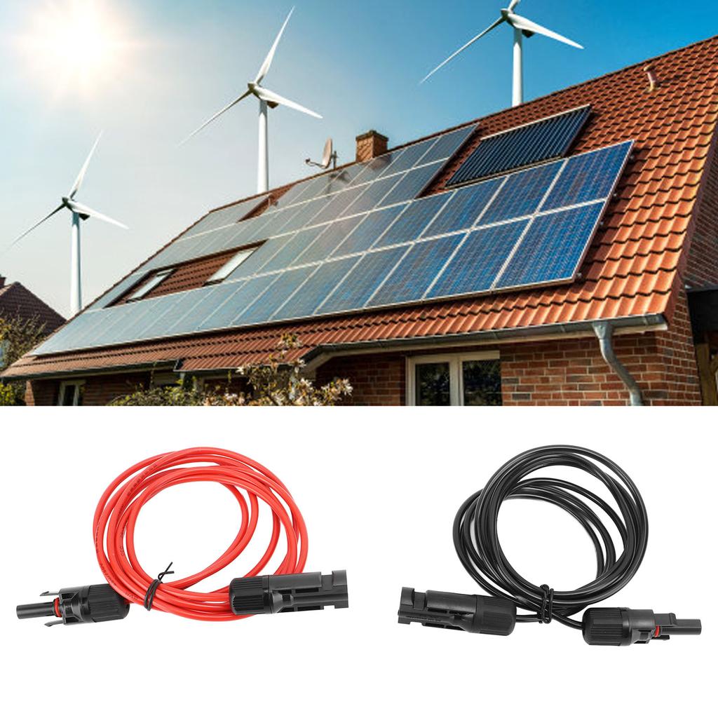 12AWG Solar Panel Extension Cable Red/Black Solar Panel Extension Cable ABS Material 2M Long RV Camping Power Connection Tool