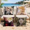 DDeath Note Misa Anime Cushion Cover Silky Short Plush Invisible Zipper Dustproof Sofa Pillow Case For Home Decor