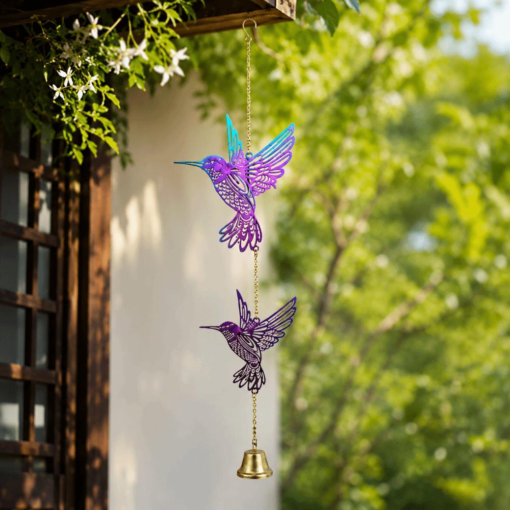 Garden Decor Hanging Wind Chime Hanging Pendant Hummingbird Wind Chimes Metal Bird Bell Tree Decor