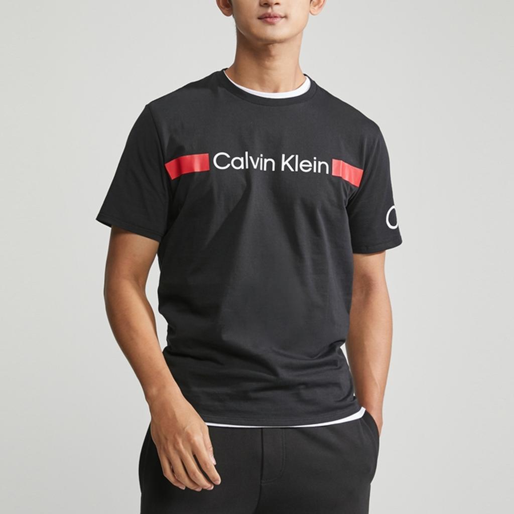 Calvin Klein Letter Print Crew Neck Short Sleeve T-Shirt Men T-Shirts Space-Black 40IC861-BAE