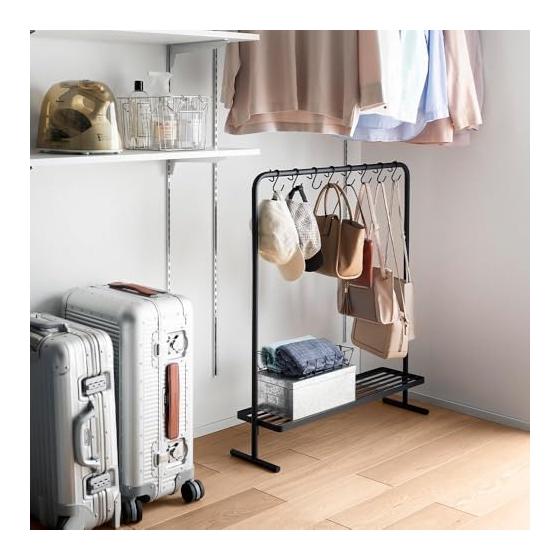 Hanger Rack Bag Storage Rack Tower Black Storage School Bag Rack Yamazaki Jitsugyo Hook Hanging Space Saving Living Storage Small Items Storage Slim