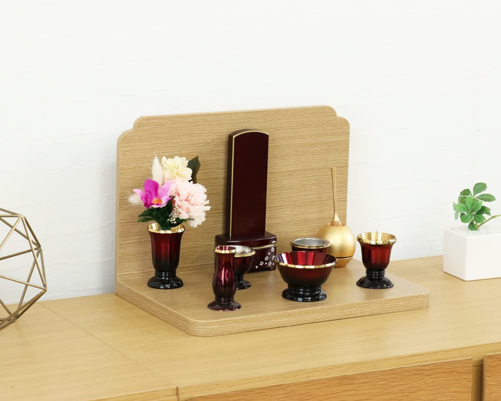 Mini Buddhist Altar, Open Type "Stage ONE" Light Color, for Home Memorial Service