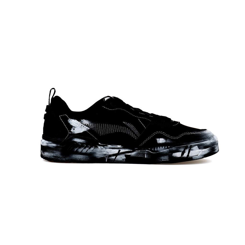Li Ning Original Era Slip Resistant, Abrasion Resistant, Breathable Low top Skateboard Shoes Men's Black AGCU337-5(Team1113-)