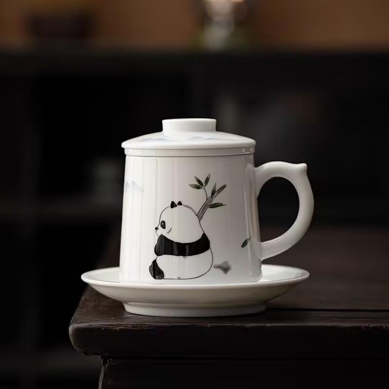 Hand Painted Panda Tea Cup Tea Separation Office Tea Ceremony Tea Cup Personal Special Kung Fu Tea Set