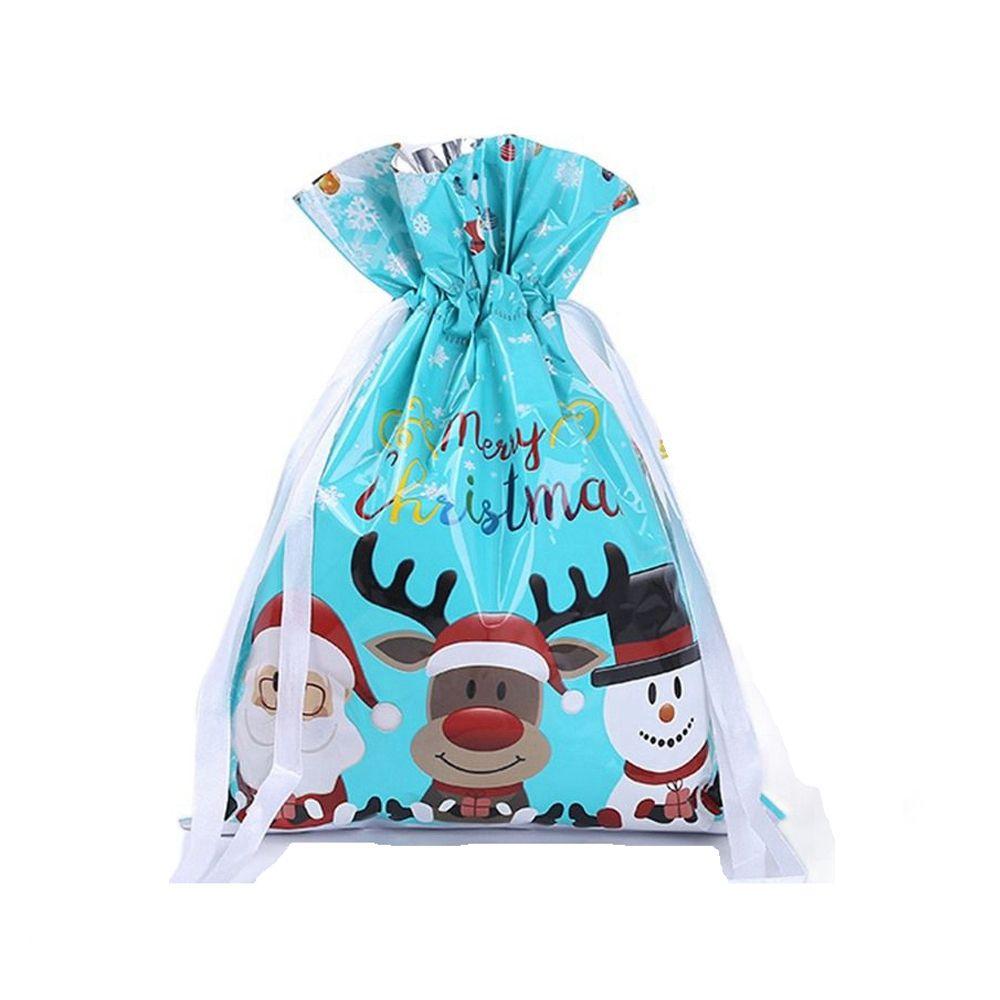 Gold Drawstring Snowman Elk Snowflake Goods Candy Wrapping Gift Bag Packaging Bag Christmas Gifts