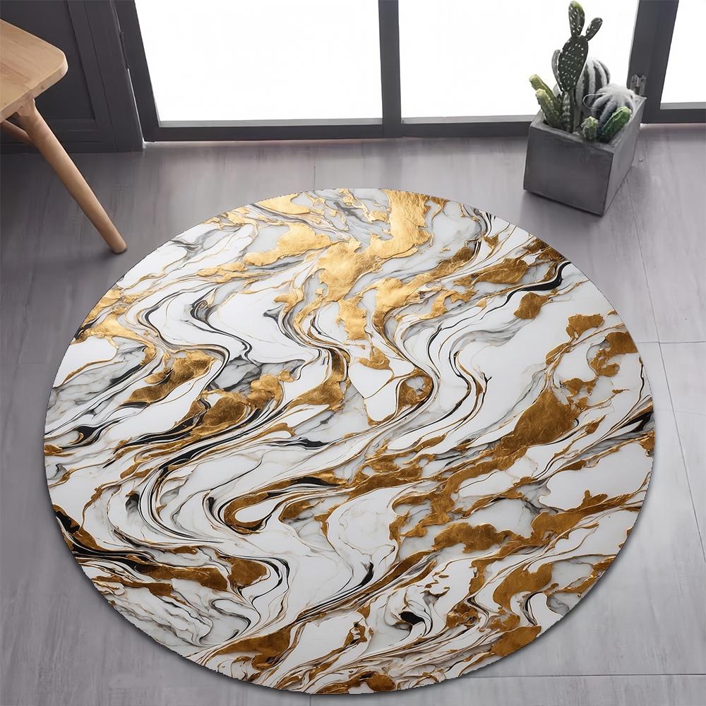 26 Style New Luxurious Marble Colour Nature Black Gold Round Carpet Rug for Bedroom Living Room Decoration,pet Decor Floor Mat