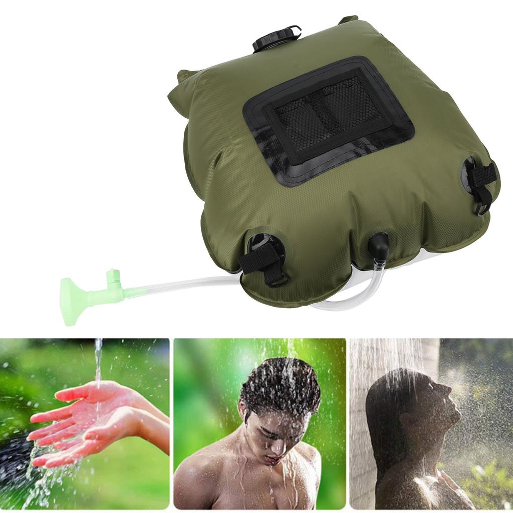 Utomhus Solduschväska Bärbar Camping Vandring Vattenförvaringspåsar för Dusch