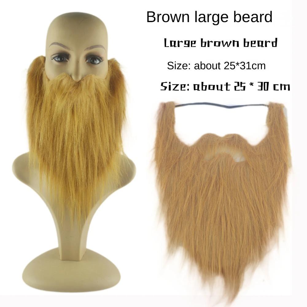 Realistic Pirate Facial Hair Set - Fake Beard and Sideburns for Halloween Masquerade Party Stage Costume Props