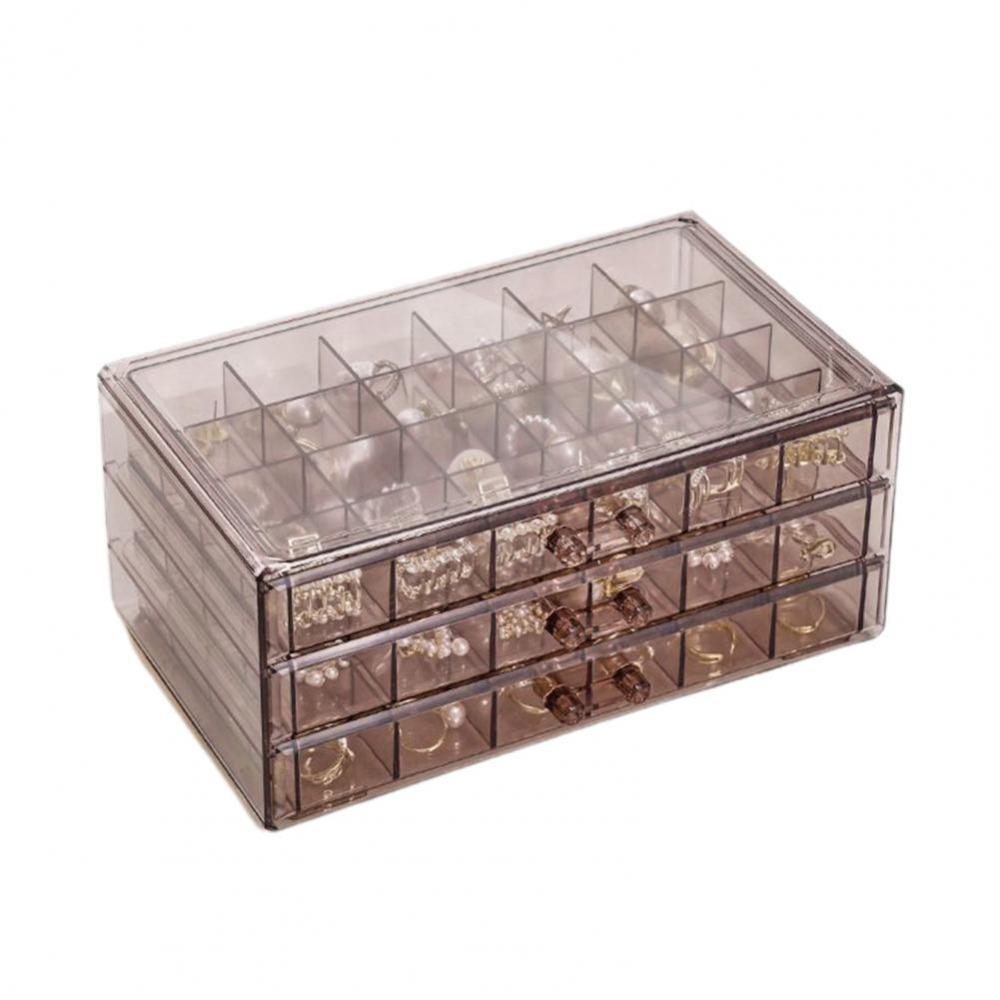 72 Grids Nail Organizer Box Transparent Necklace Bracelet Rack  for Earrings Rings
