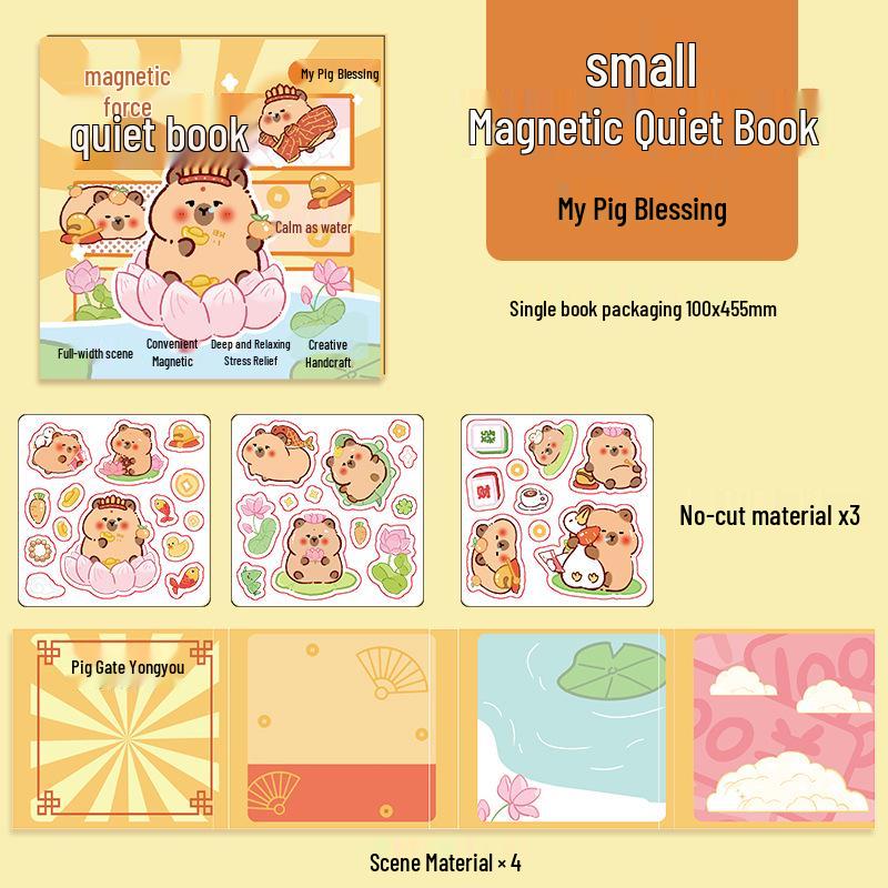 Капибара Нарядная Магнитная Тихая Книга - Милая Ручная Игрушка для Детей