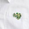 Alloy Brooch, Enamel Leaf Design Lapel Pin, Plant Lover Badge with Smooth Lines Bright Color, Fresh Style Brooch for Shirts Suits Sweaters Canvas