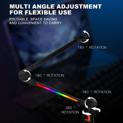 Mic Desk Mount Microphone Boom Arm Mic Stand Desk Mounted 360° Rotation Sturdy for Video Gaming Studio Audio Mic Stand